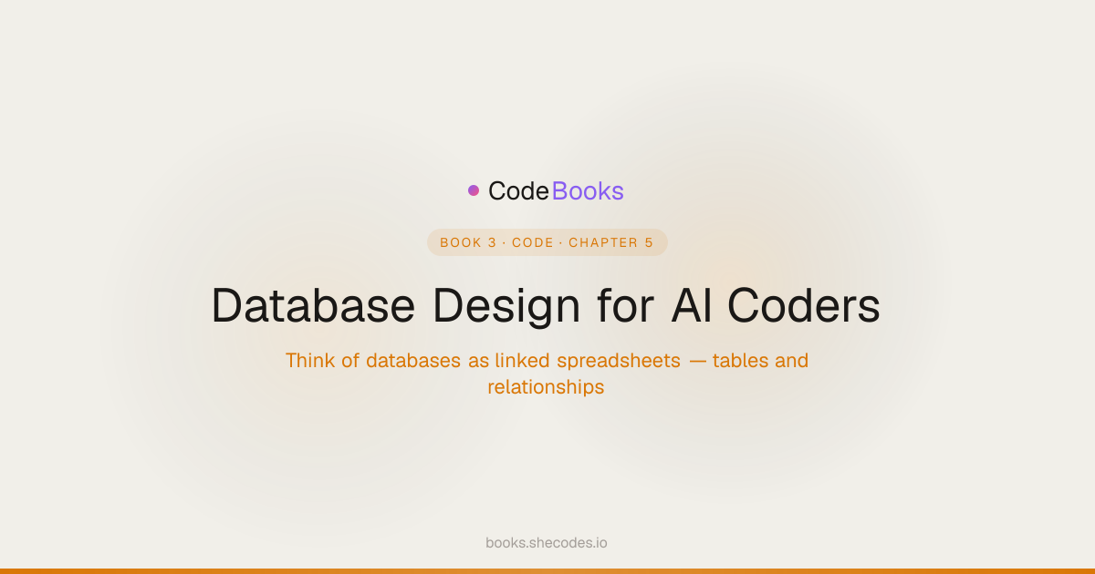 Database Design for AI Coders | SheCodes Books